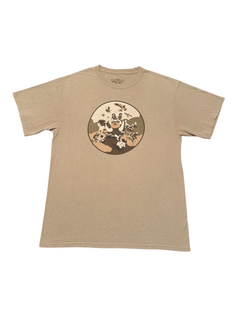 Nintendo Pokemon GO Men's Safari Zone T-shirt w/Pokeball Logo Brown Sz M *Read*